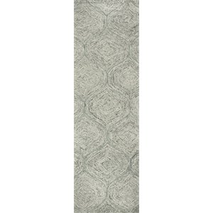 Alora Decor London 2'6&quot x 8' Trellis Green/Gray/Rust/Blue Hand-Tufted Area Rug