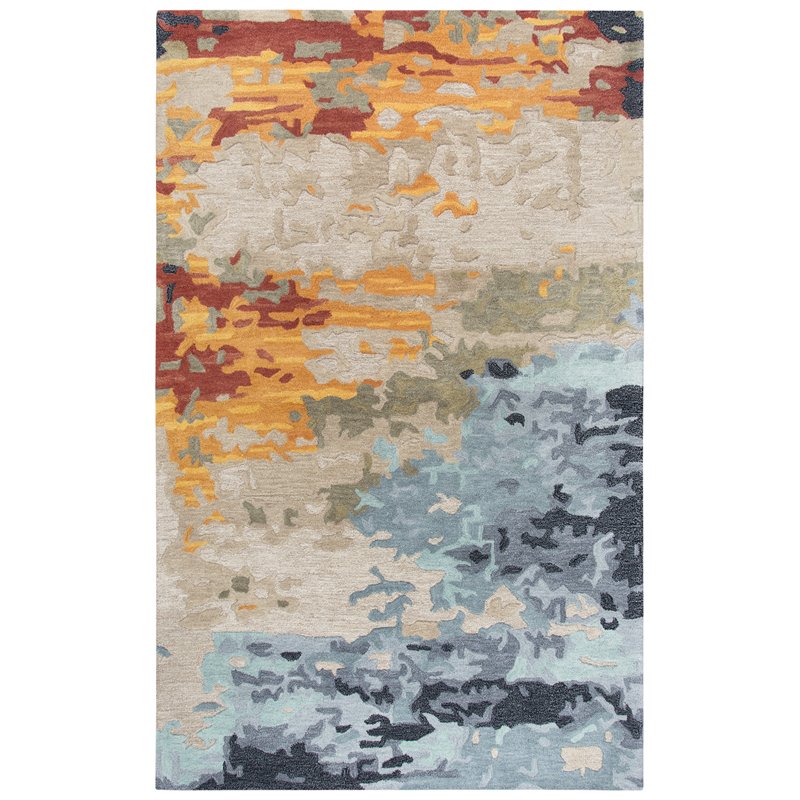 Alora Decor Lapis 8' x 10' Tan/Gray/Black/Orange/Red/Gold/Aqua Area Rug