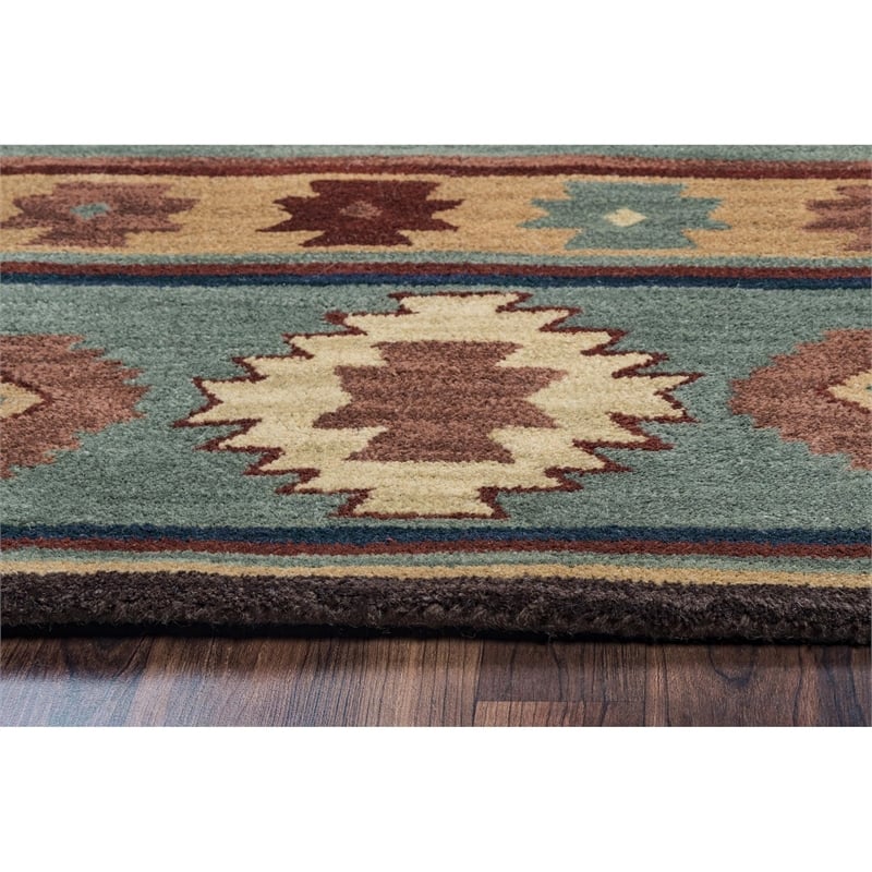 Alora Decor Ryder 3' x 5' Tribal Gray Blue/Rust/Burgundy/Tan/Khaki Area Rug