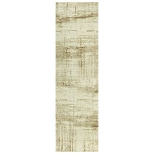Alora Decor Radiant 2'6&quot x 8' Abstract Beige/Ivory/Tan Hybrid Area Rug