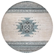 Alora Decor Ryder 3' x 5' Southwest/Tribal Blue/Ivory Hand-Tufted Area Rug