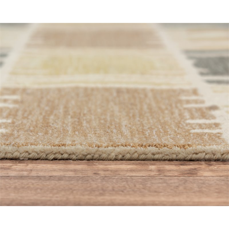 Alora Decor Rivera 5' x 8' Geometric Beige/Ivory/Charcoal Hand-Tufted Area Rug