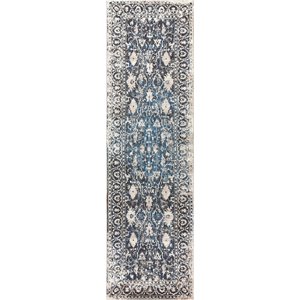 Alora Decor Swagger 2'3&quot x 7'7&quot Distress Taupe/Blue/Medium Blue/Dk Blue Rug