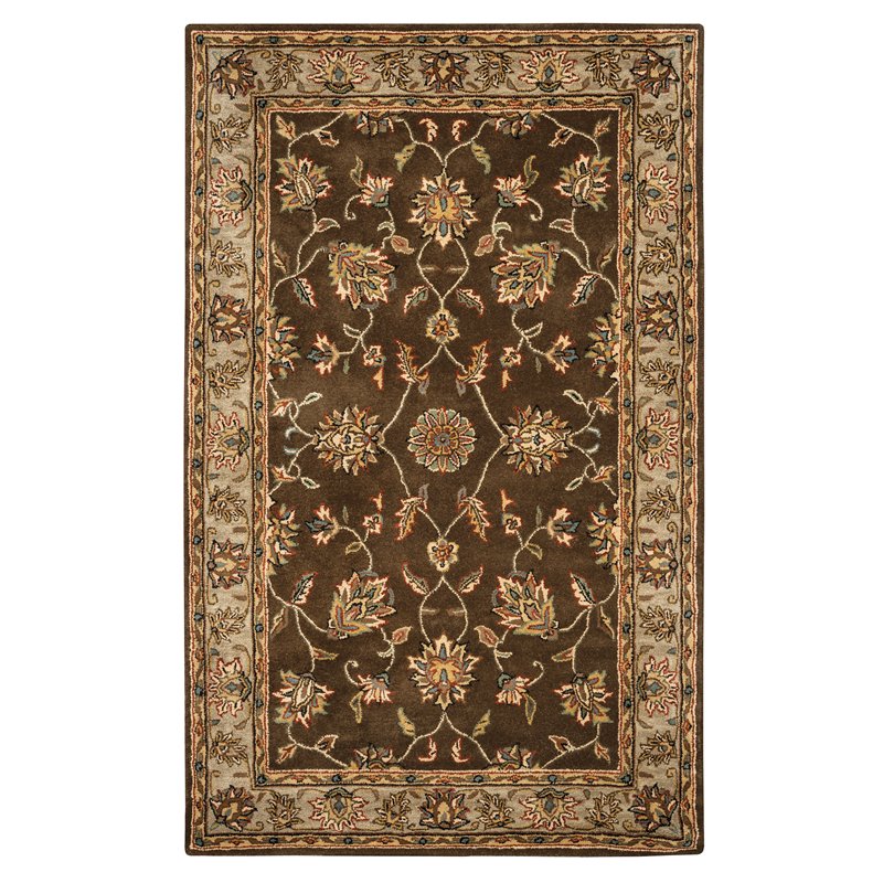 Alora Decor Sareena 5' x 8' Border Brown/Dk Taupe/Sage/Blue/Rust/Tan Area Rug