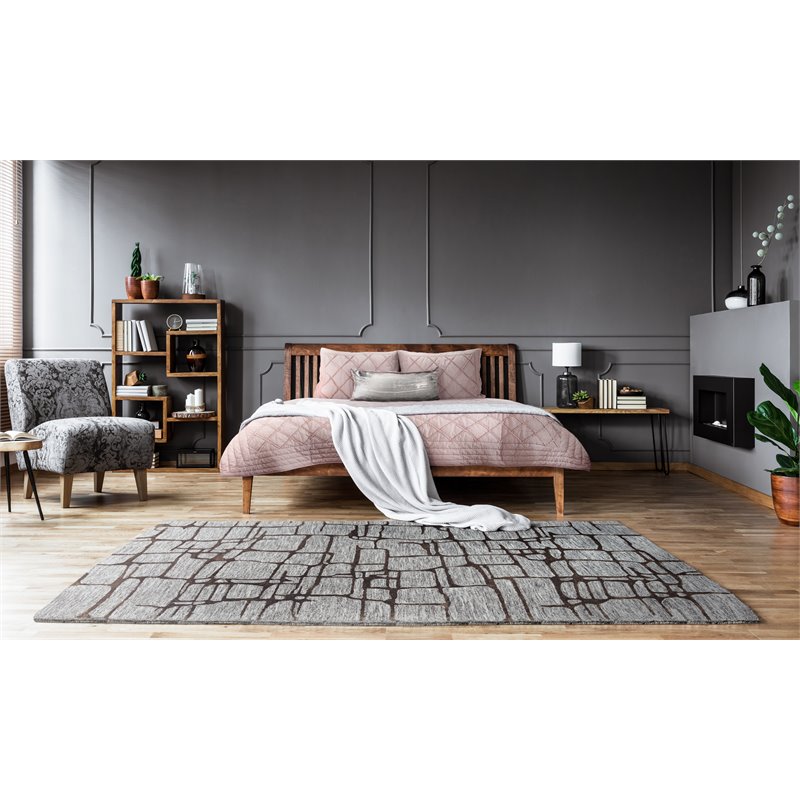 Alora Decor Winston 5' x 8' Geometric Gray/Charcoal/Black Hand-Tufted Area Rug