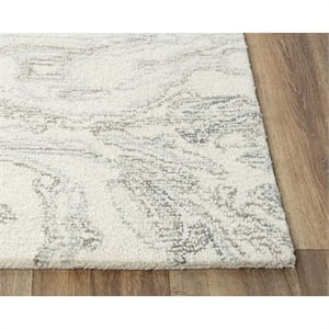 Alora Decor Peace 7'9&quot x 9'9&quot Abstract Ivory/Grey/White Hand-Tufted Area Rug