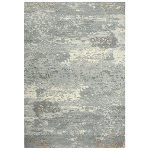 Alora Decor Radiant 10' x 13' Abstract Gray/Ivory/Gray Hybrid Area Rug