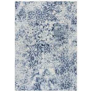 Alora Decor Swagger 6'7&quot x 9'6&quot Distress Patchwork Ivory/Blue/Dk Blue Area Rug