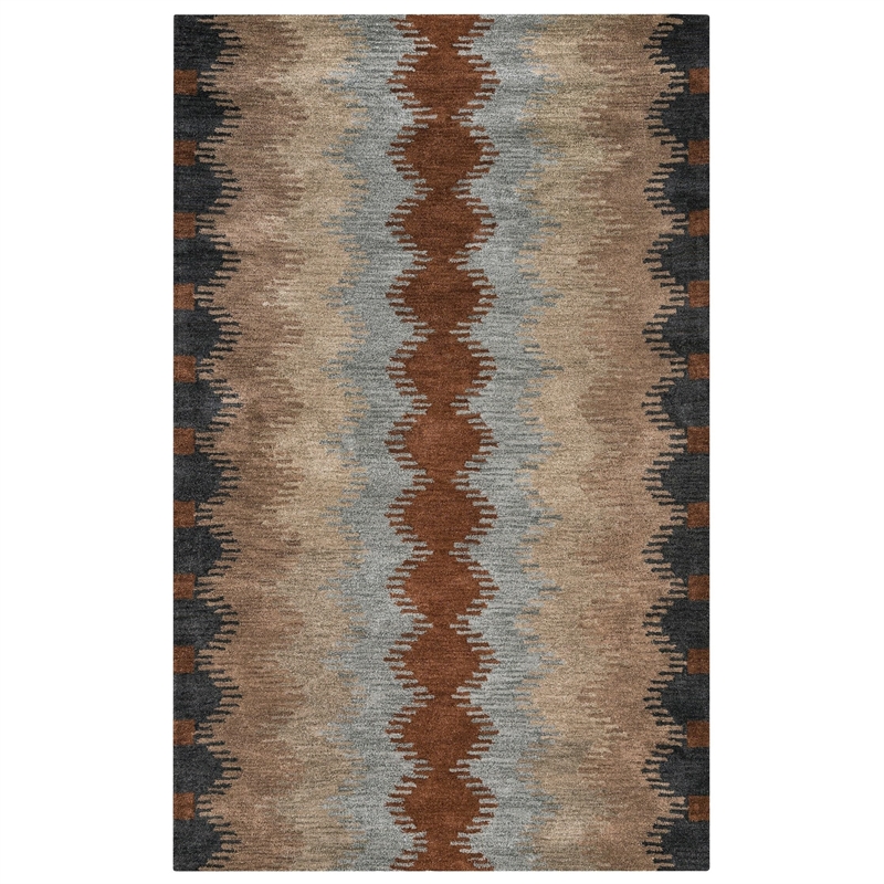 Alora Decor Pueblo 8' x 10' Tribal Multi/Gray/Rust/Khaki/Lt. Brown Area Rug