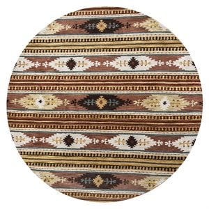 Alora Decor Ryder 8' Round Tribal Multi/Brown/Blue/Gold/Khaki Area Rug