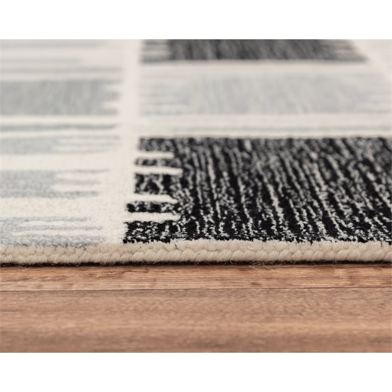 Alora Decor Rivera 5' x 8' Geometric Gray/Ivory/Charcoal Hand-Tufted Area Rug