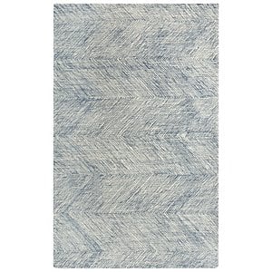 Alora Decor Trace 5' x 7'6&quot Geometric Navy/Ivory Power-Loomed Area Rug