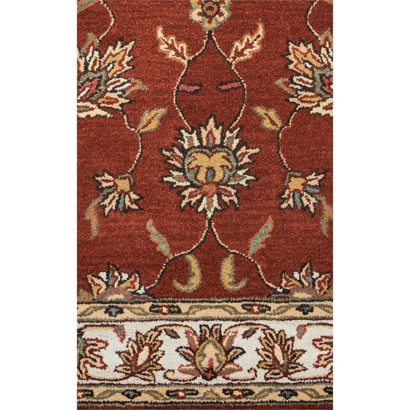 Alora Decor Sareena 8' Round Border Rust/Taupe/Sage/Tan/Khaki Area Rug