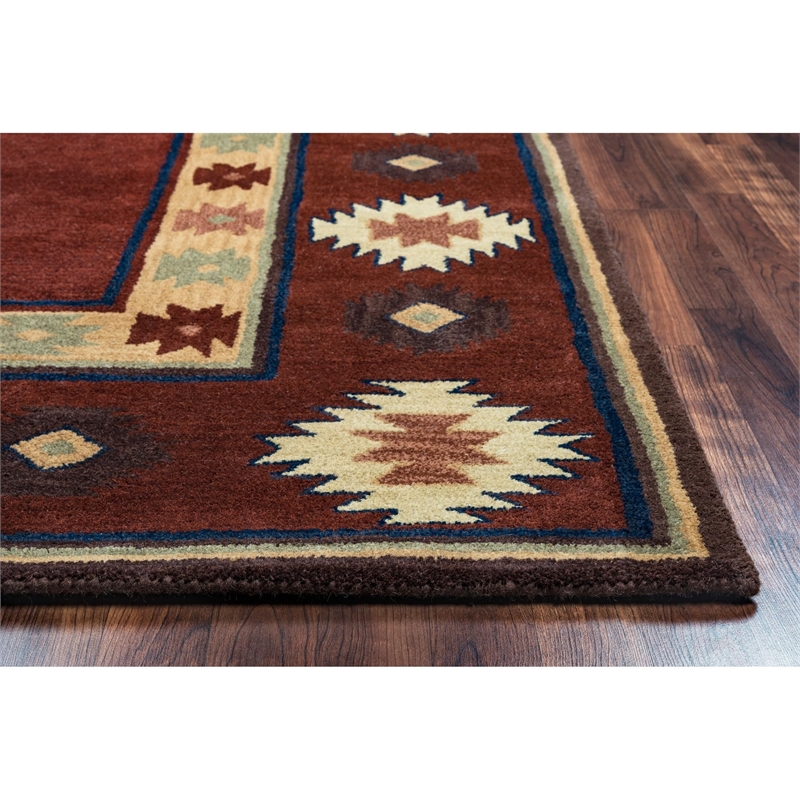 Alora Decor Ryder 8' x 10' Tribal Burgundy/Tan/Rust/Navy/Sage Area Rug
