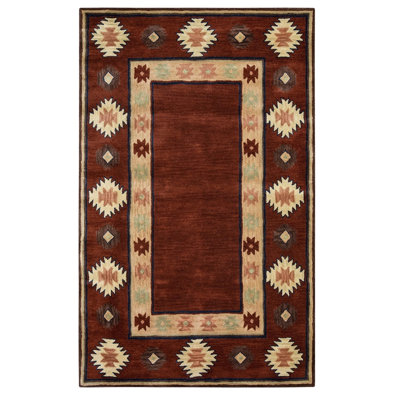 Alora Decor Ryder 8' x 10' Tribal Burgundy/Tan/Rust/Navy/Sage Area Rug