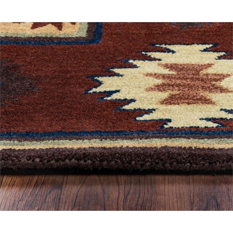 Alora Decor Ryder 3' x 5' Tribal Burgundy/Tan/Rust/Navy/Sage Area Rug