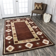 Alora Decor Ryder 5' x 8' Tribal Burgundy/Tan/Rust/Navy/Sage Area Rug