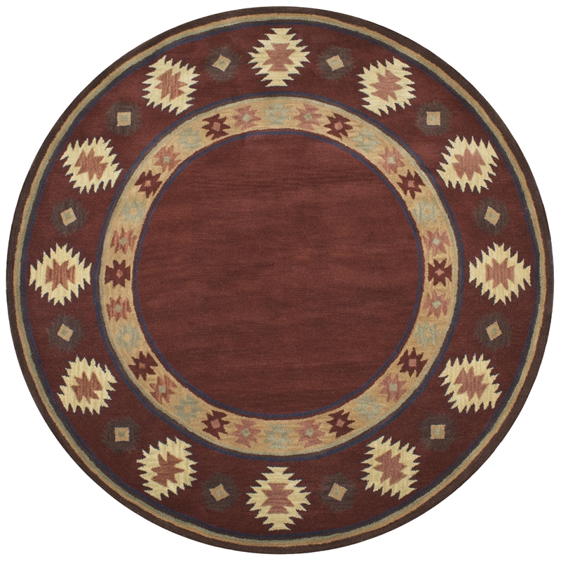 Alora Decor Ryder 5' x 8' Tribal Burgundy/Tan/Rust/Navy/Sage Area Rug
