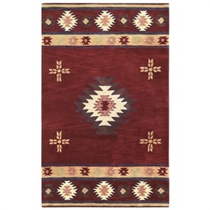 Alora Decor Ryder 3' x 5' Tribal Burgundy/Tan/Sage/Navy Hand-Tufted Area Rug