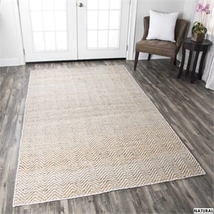 Alora Decor Harlem 3' x 5' Chevron Natural/Gray/Rust/Blue Hand-Woven Area Rug