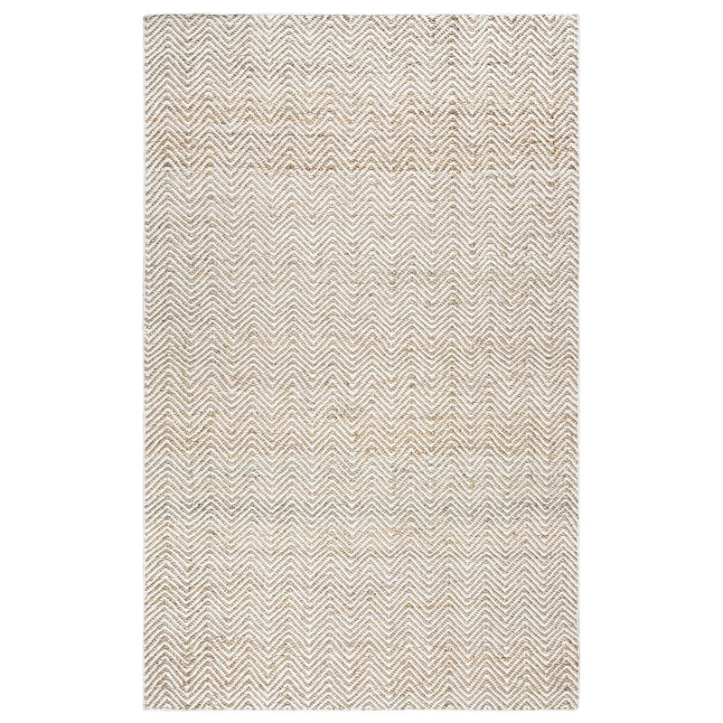 Alora Decor Harlem 5' x 8' Chevron Natural/Gray/Rust/Blue Hand-Woven Area Rug