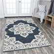 Alora Decor Cascade 9' x 12' Dk Blue/Natural/Gray/Tan Hand-Tufted Area Rug