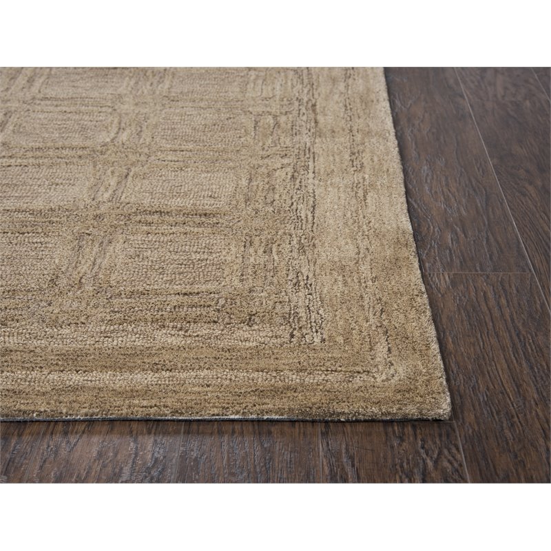 Alora Decor Emerson 9' x 12' Squares Brown/Gray/Rust/Blue Hand-Tufted Area Rug