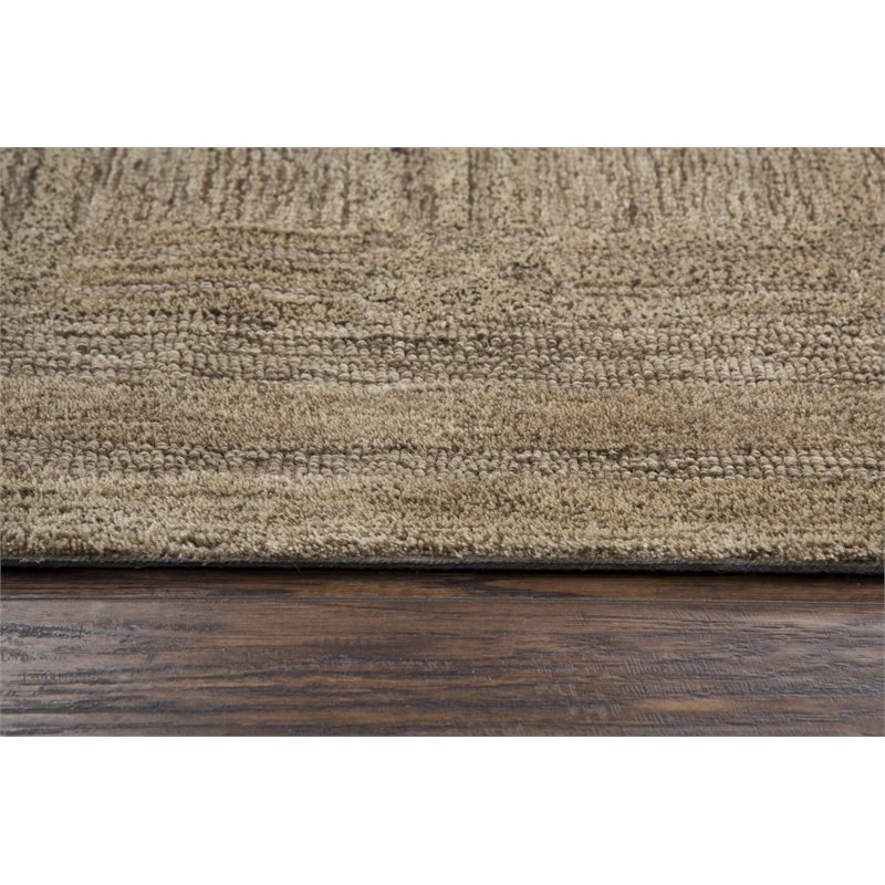 Alora Decor Emerson 9' x 12' Squares Brown/Gray/Rust/Blue Hand-Tufted Area Rug