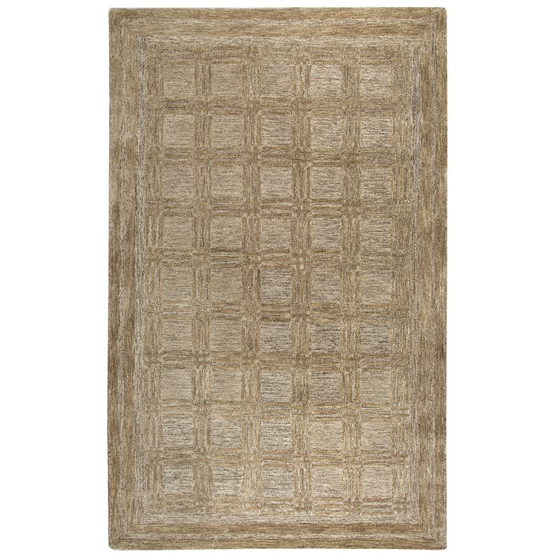 Alora Decor Emerson 9' x 12' Squares Brown/Gray/Rust/Blue Hand-Tufted Area Rug