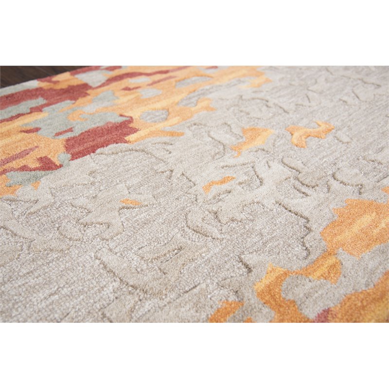 Alora Decor Lapis 9' x 12' Tan/Gray/Black/Orange/Red/Gold/Aqua Area Rug