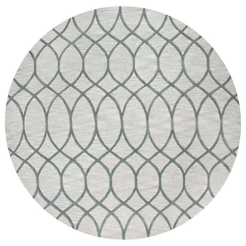 Alora Decor Berlin 10' Round Trellis Khaki/Gray/Rust/Blue Hand-Tufted Area Rug
