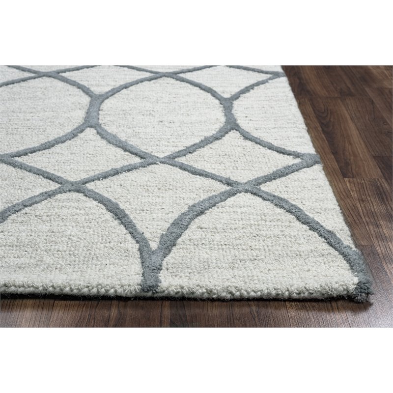 Alora Decor Berlin 12' x 15' Trellis Khaki/Gray/Rust/Blue Hand-Tufted Area Rug