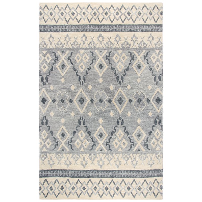 Alora Decor Lavine 9' x 12' Tribal Motif Natural/Gray/Dk Gray Area Rug