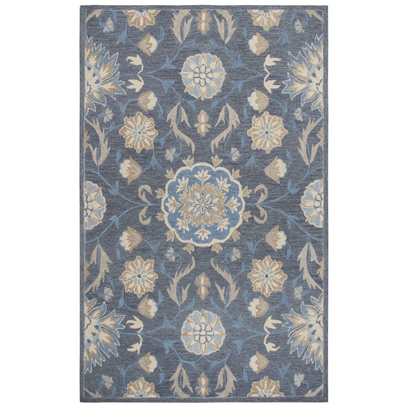 Alora Decor Cascade 10' x 13' Floral Dk Gray/Blue Gray/Tan/Coco/Gray Area Rug