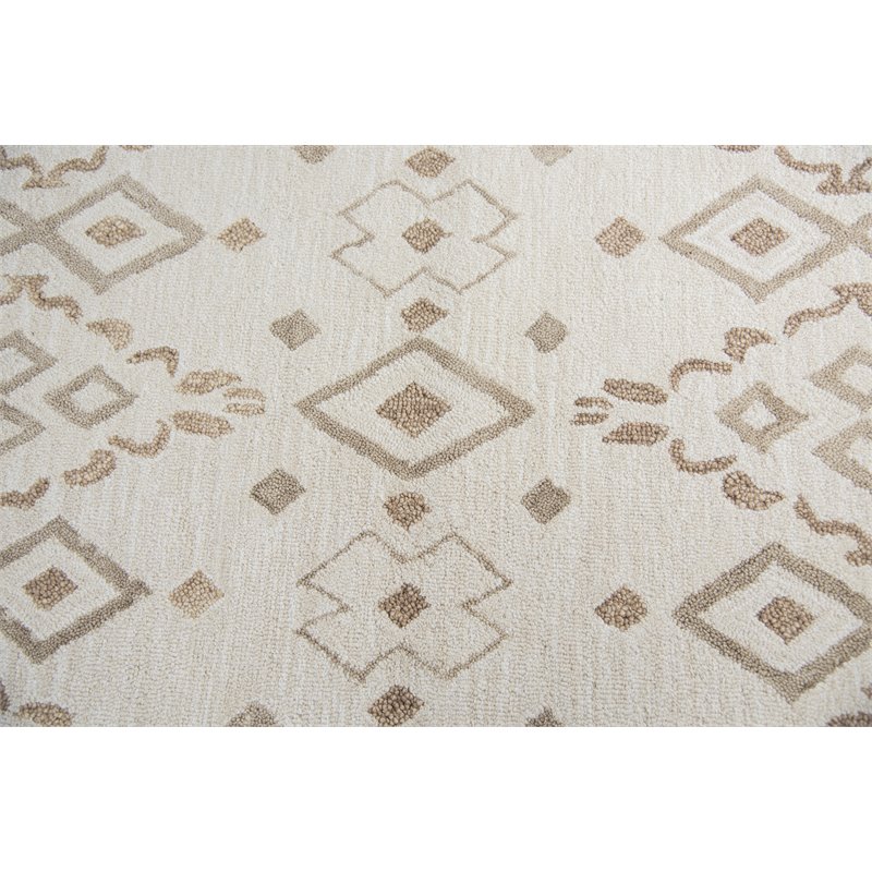 Alora Decor Lavine 10' x 13' Geometric Natural/Teal Hand-Tufted Area Rug