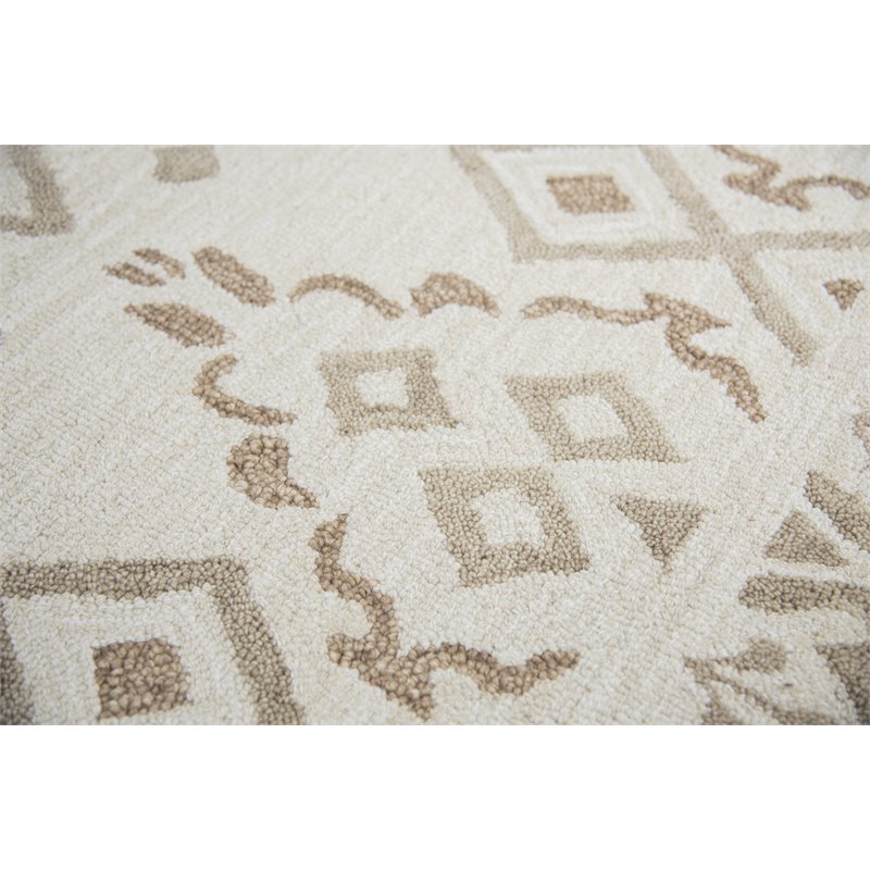 Alora Decor Lavine 10' x 13' Geometric Natural/Teal Hand-Tufted Area Rug