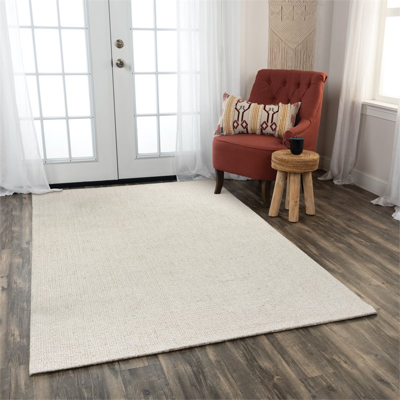 Alora Decor London 9' x 12' Tweed Ivory/White/Ivory/White Hand-Tufted Area Rug