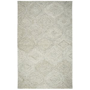 Alora Decor London 9' x 12' Trellis Beige/Gray/Rust/Blue Hand-Tufted Area Rug