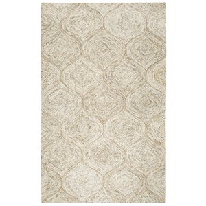 Alora Decor London 9' x 12' Trellis Brown/Gray/Rust/Blue Hand-Tufted Area Rug