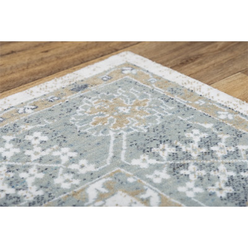 Alora Decor Elect 10' x 13' Ivory/Blue/Brown/Gray Power-Loomed/Hybrid Area Rug