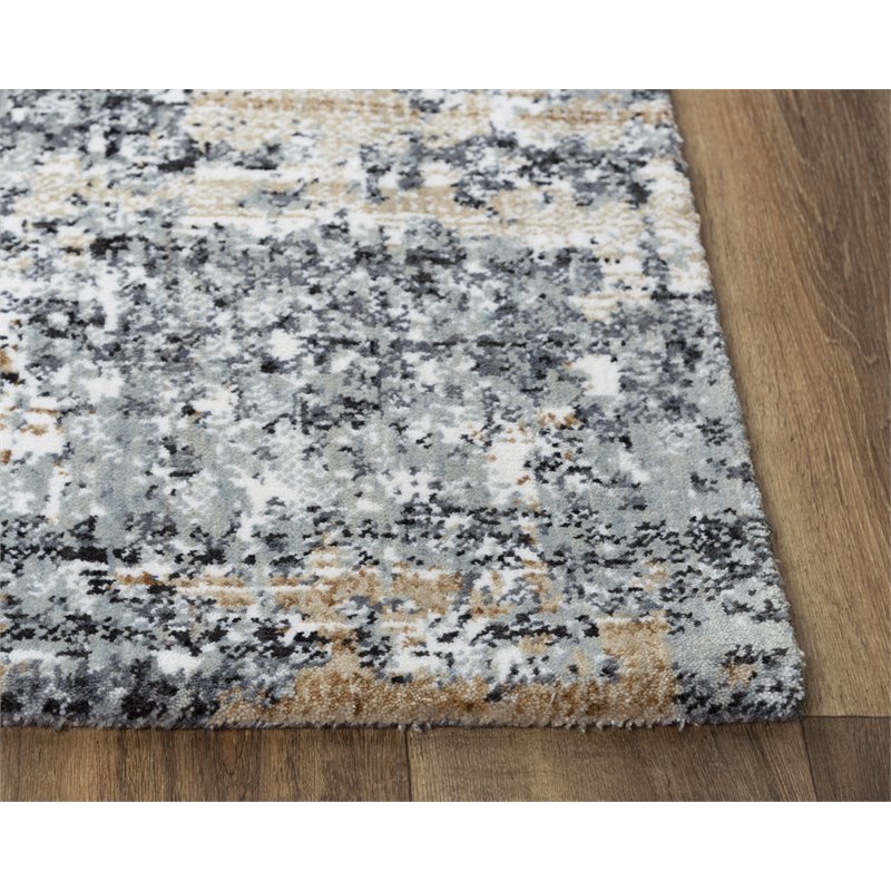 Alora Decor Elect 10' x 13' Lt. Gray/Blue/Brown Power-Loomed/Hybrid Area Rug