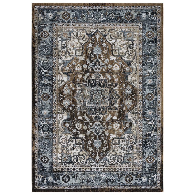 Alora Decor Elect 10' x 13' Multi/Blue/Brown Power-Loomed/Hybrid Area Rug