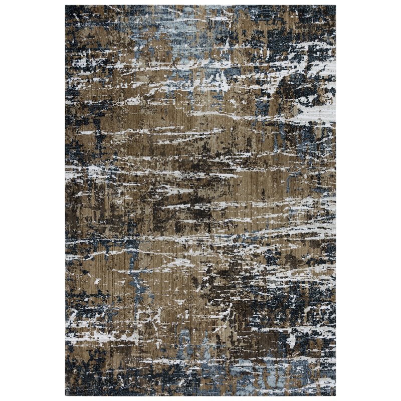 Alora Decor Elect 9' x 12' Brown/Blue/Brown Power-Loomed/Hybrid Area Rug