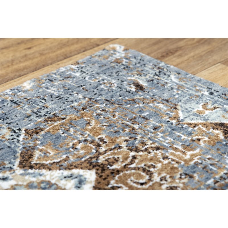 Alora Decor Elect 9' x 12' Abstract Gray/Blue/Brown Power-Loomed/Hybrid Area Rug