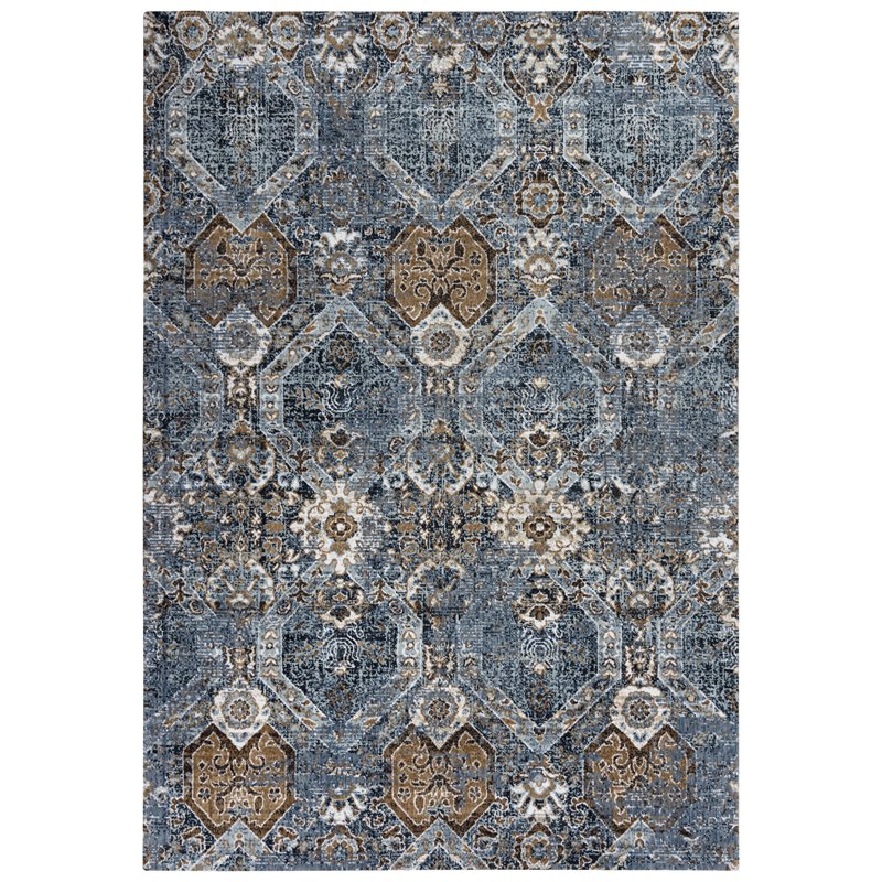 Alora Decor Elect 9' x 12' Abstract Gray/Blue/Brown Power-Loomed/Hybrid Area Rug