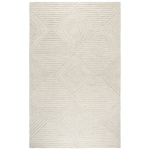 Alora Decor Geneva 9' x 12' Solid Natural/Ivory Hand-Tufted Area Rug