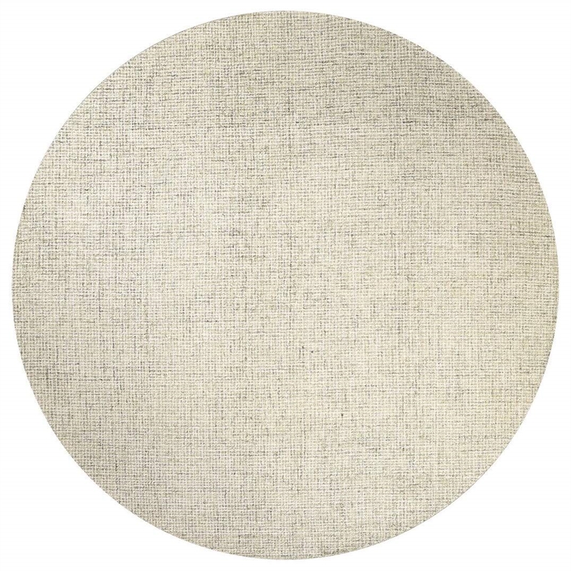 Alora Decor London 10' Round Solid Beige/Gray/Rust/Blue Hand-Tufted Area Rug