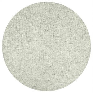Alora Decor London 10' Round Solid Green/Gray/Rust/Blue Hand-Tufted Area Rug