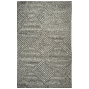 Alora Decor Makalu 10' x 13' Geometric/Solid Gray/Natural Hand-Tufted Area Rug