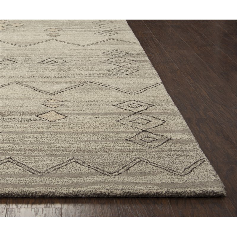 Alora Decor Makalu 9' x 12' Moroccan Gray/Natural Hand-Tufted Area Rug